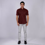 Kemeja Premium Gallant Lengan Pendek 2334 Maroon