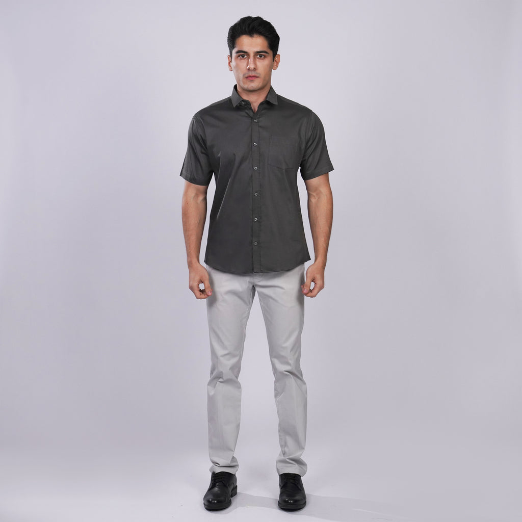 Kemeja Premium Gallant Lengan Pendek 2334 Dark Grey
