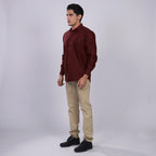 Kemeja Premium Gallant Lengan Panjang 7774 Maroon