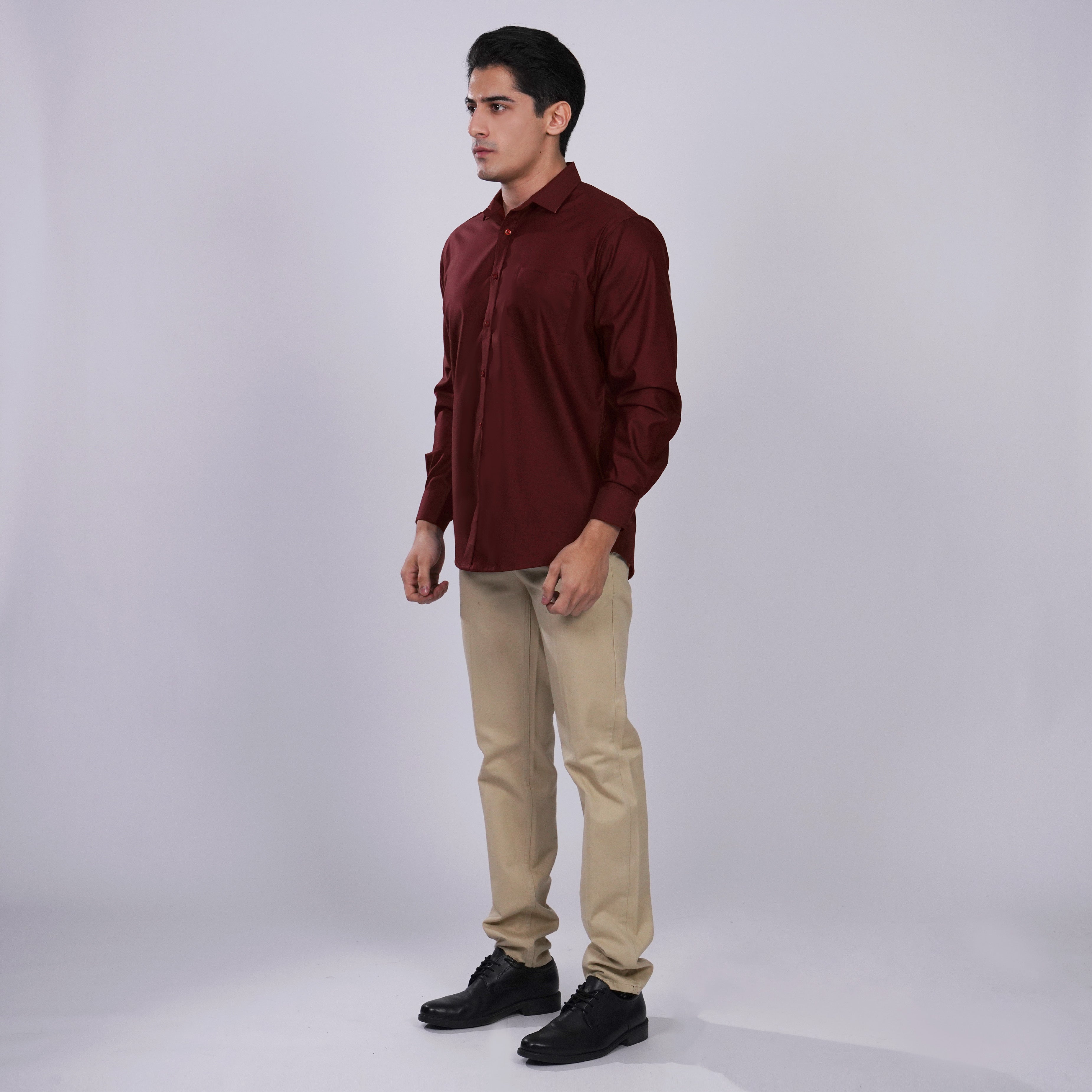 Kemeja Premium Gallant Lengan Panjang 7774 Maroon
