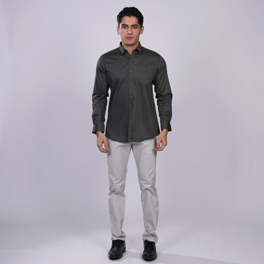 Kemeja Premium Gallant Lengan Panjang 7774 Dark Grey