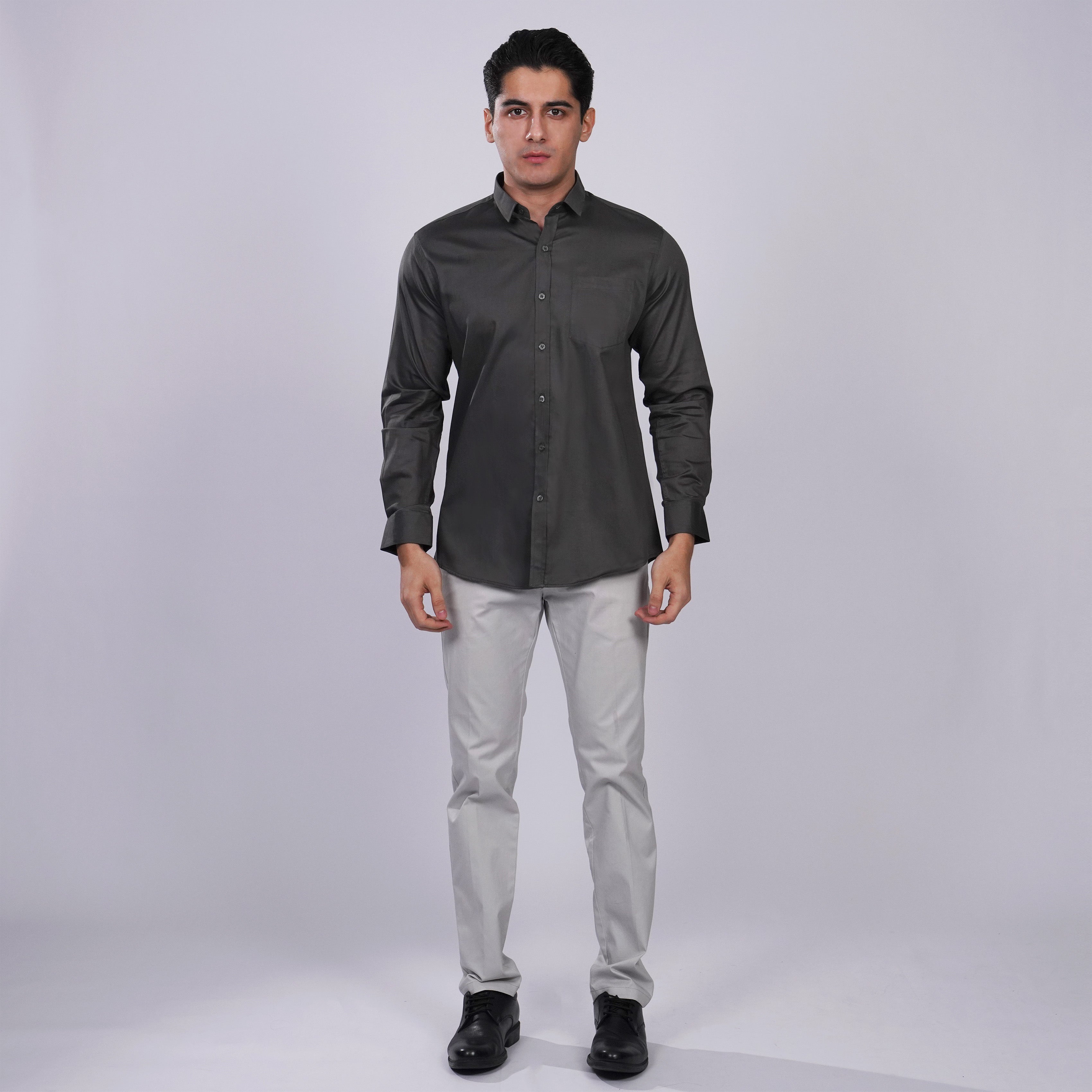Kemeja Premium Gallant Lengan Panjang 7774 Dark Grey