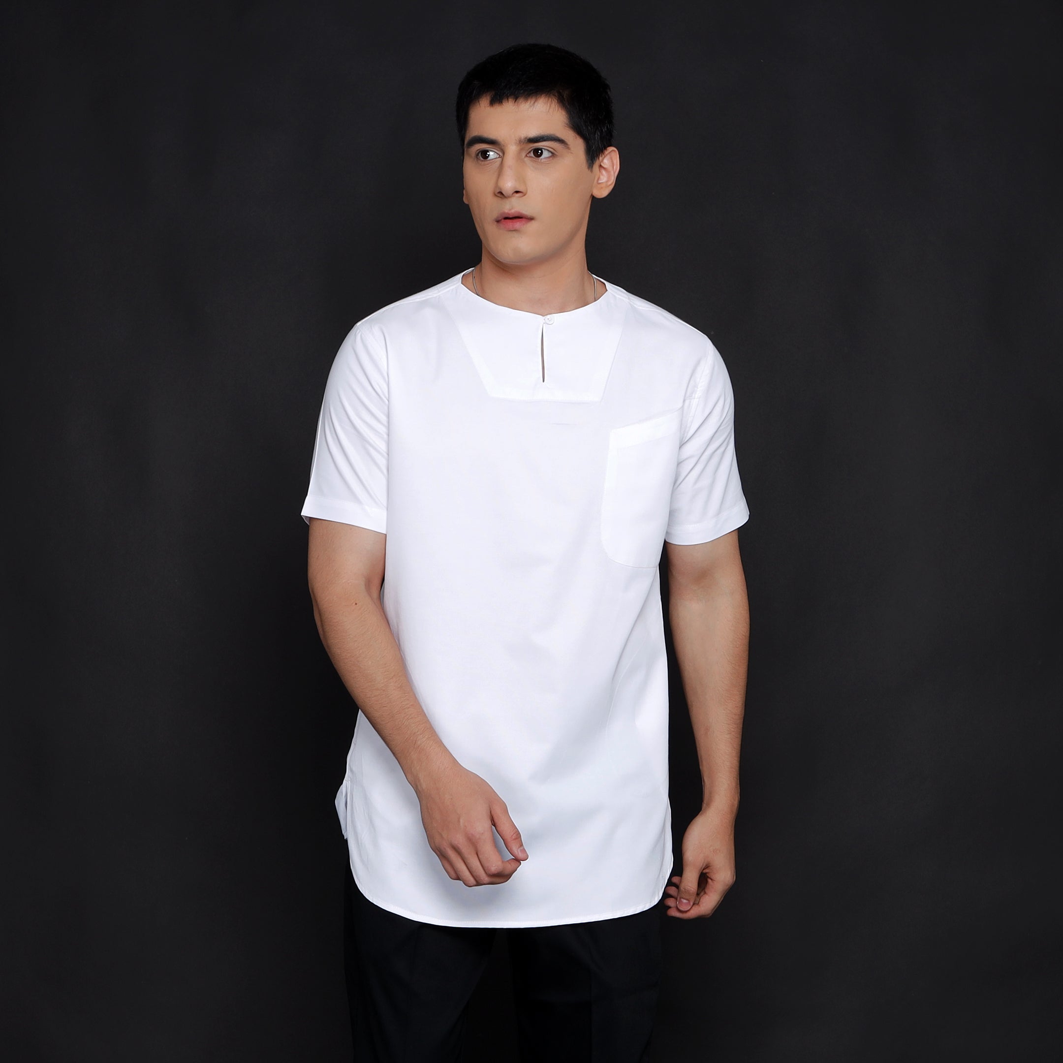 Kurta Umar Solid Lengan Pendek 3003 White