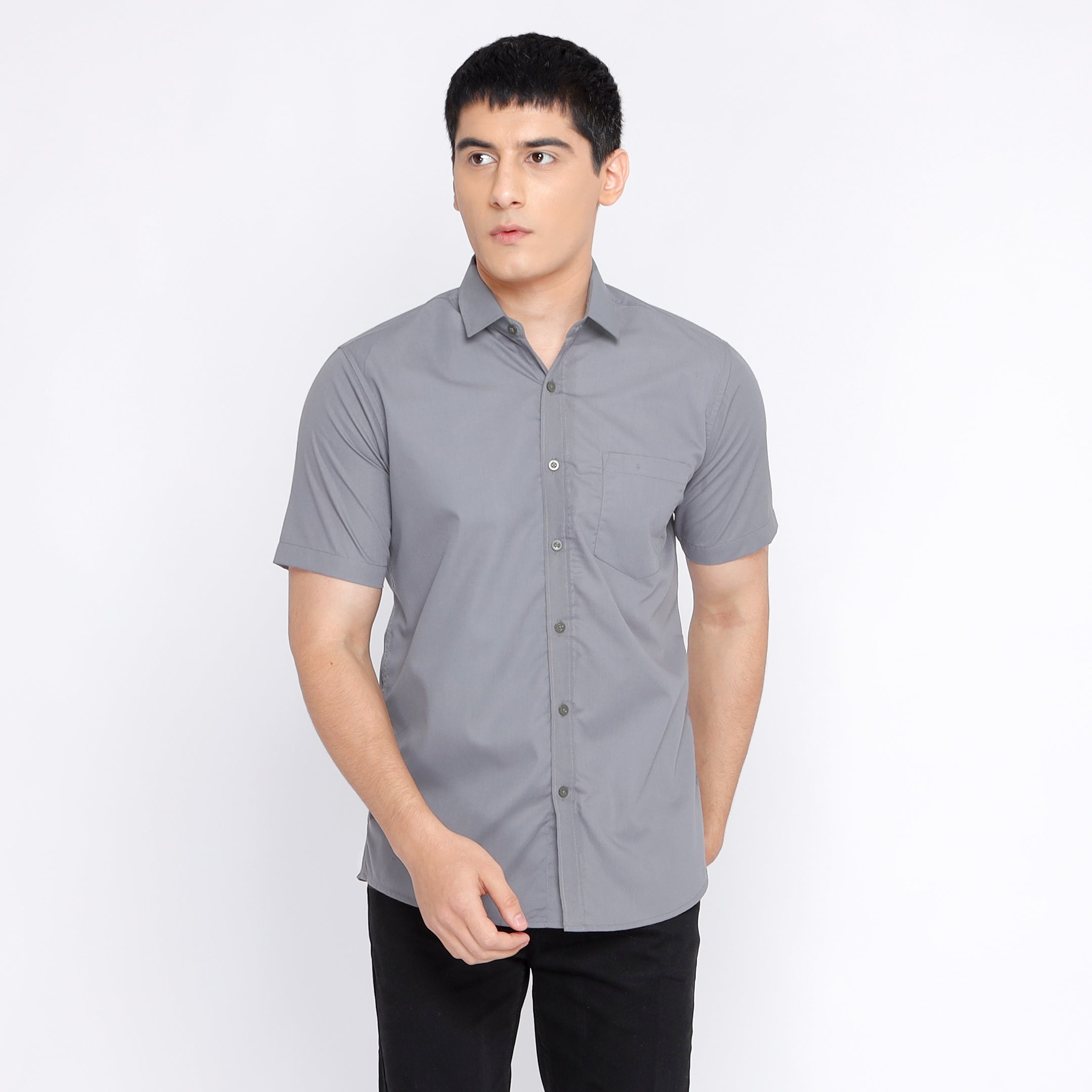 Kemeja Gallant Basic Lengan Pendek 2233 Grey