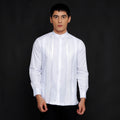 Koko Pleats Embroidery Lengan Panjang 9816 White