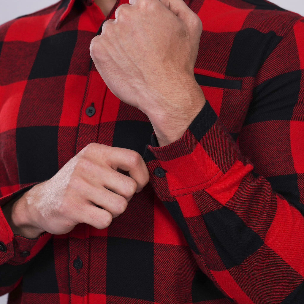 Kemeja Flanel Lengan Panjang 7748 Fire Red