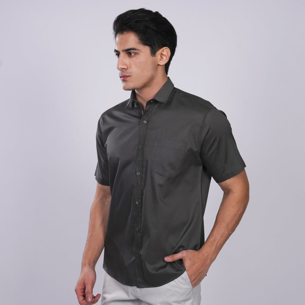 Kemeja Premium Gallant Lengan Pendek 2334 Dark Grey