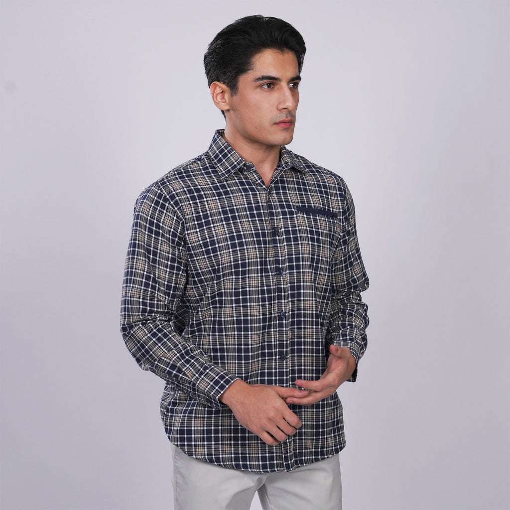 Kemeja Flanel Lengan Panjang 7771 Black Gold
