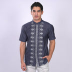 Koko Bordir Ibrahim Lengan Pendek 4870 Navy