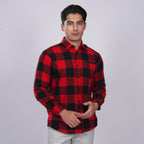 Kemeja Flanel Lengan Panjang 7748 Fire Red
