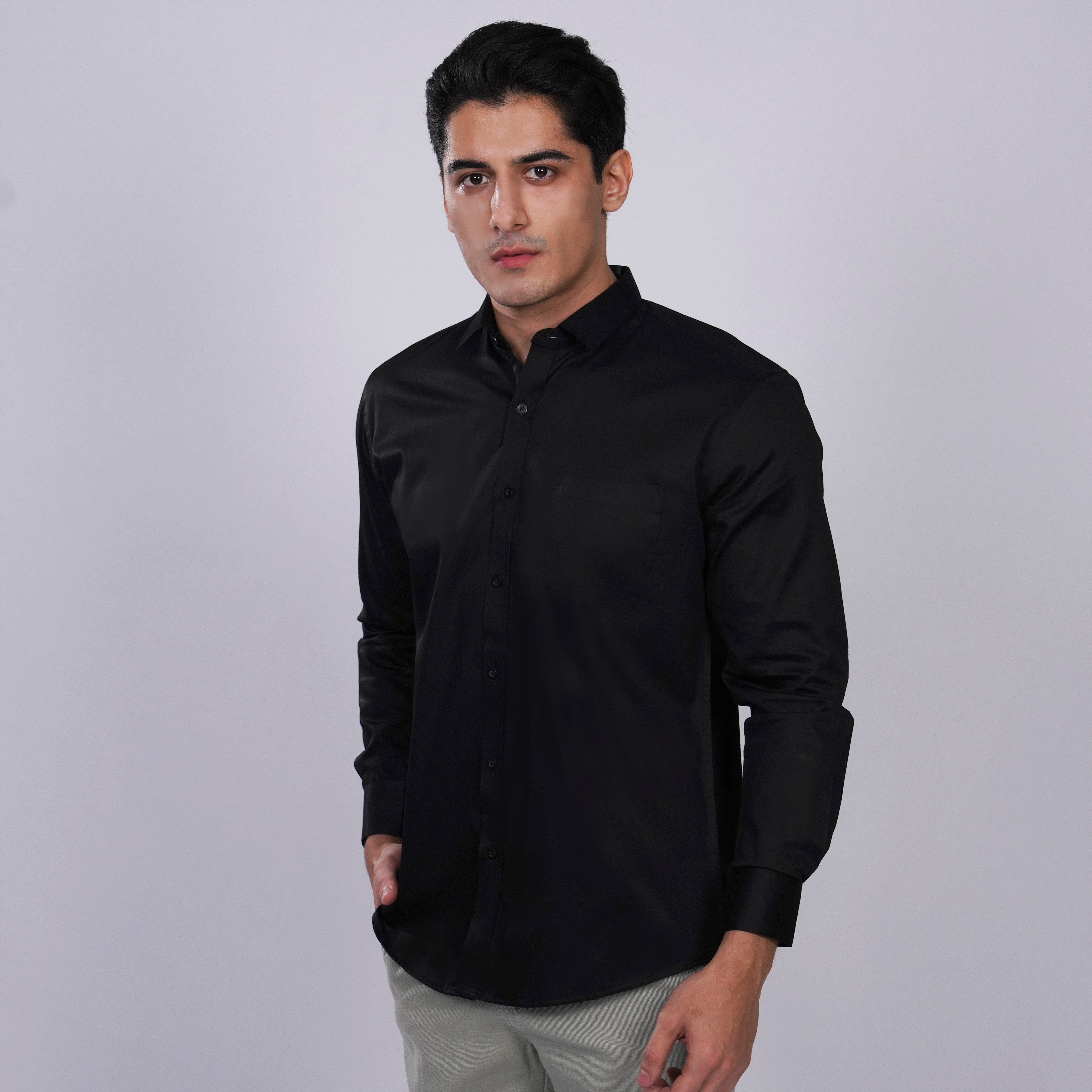 Kemeja Premium Gallant Lengan Panjang 7774 Black
