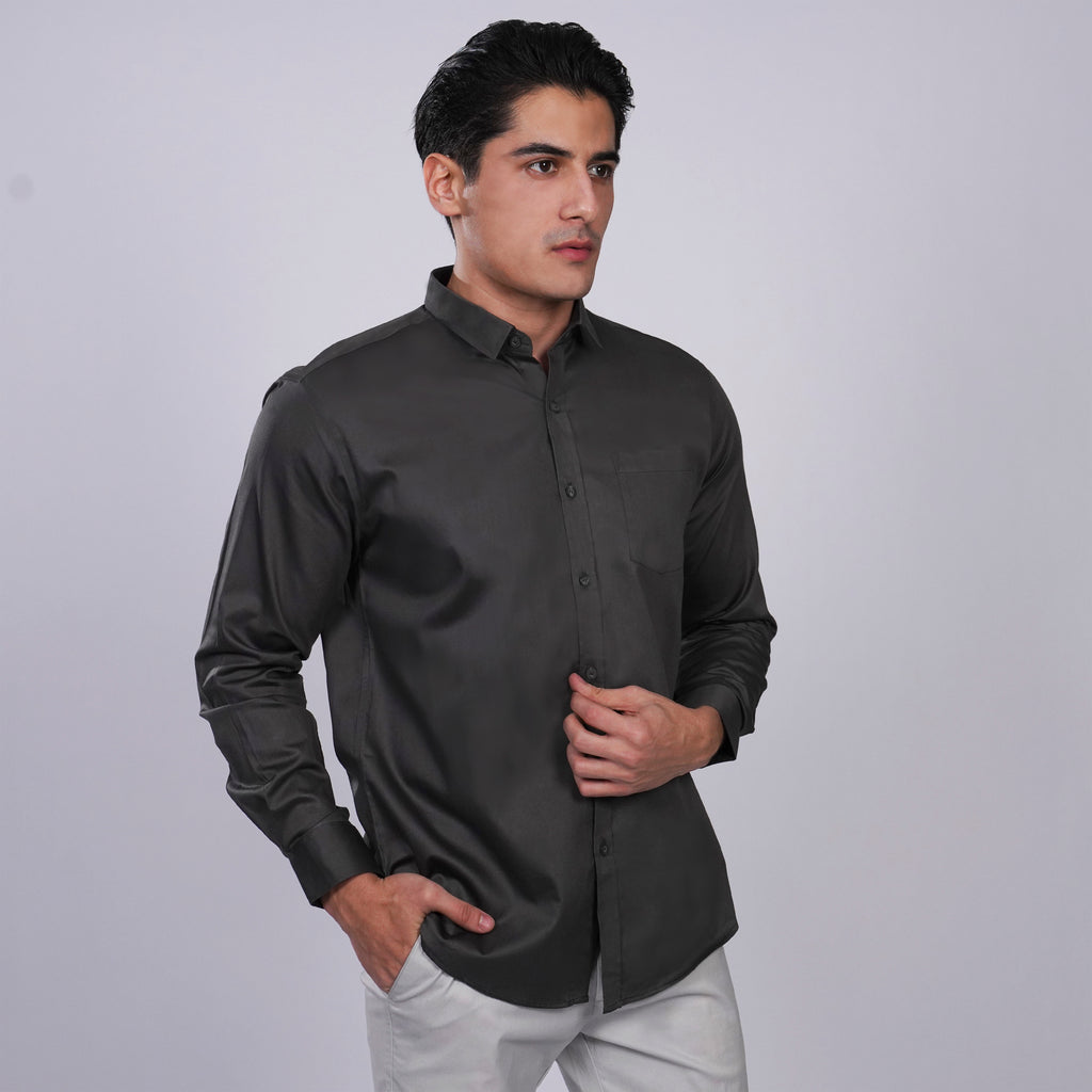 Kemeja Premium Gallant Lengan Panjang 7774 Dark Grey