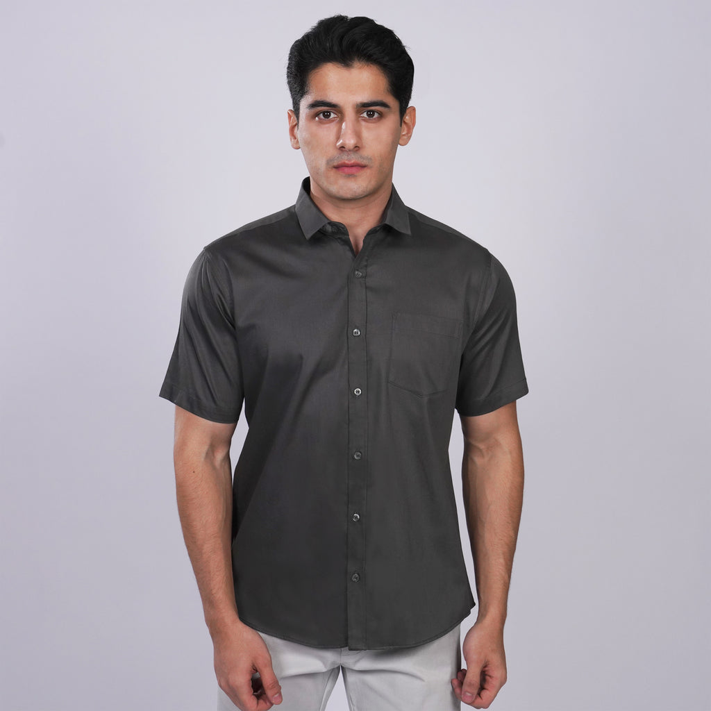 Kemeja Premium Gallant Lengan Pendek 2334 Dark Grey