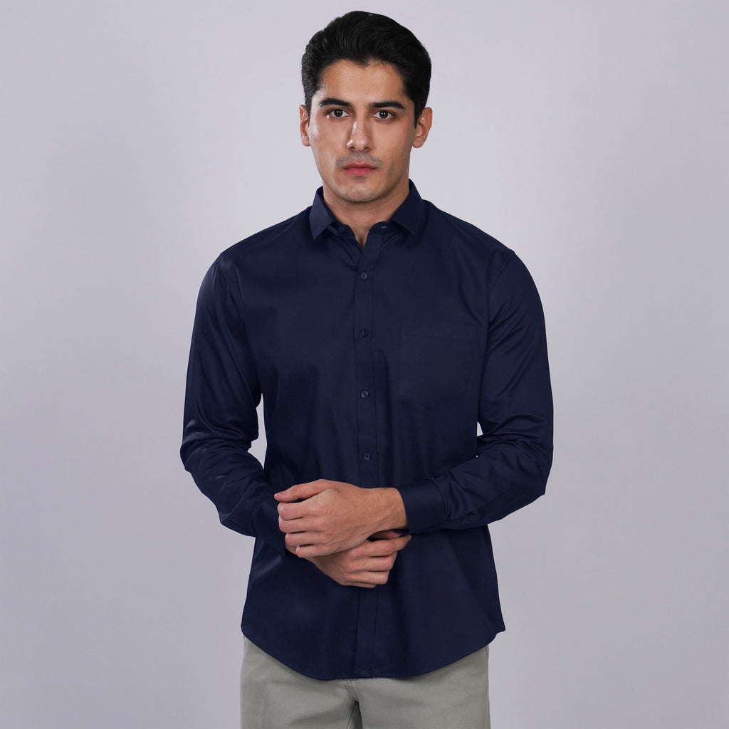 Kemeja Premium Gallant Lengan Panjang 7774 Navy