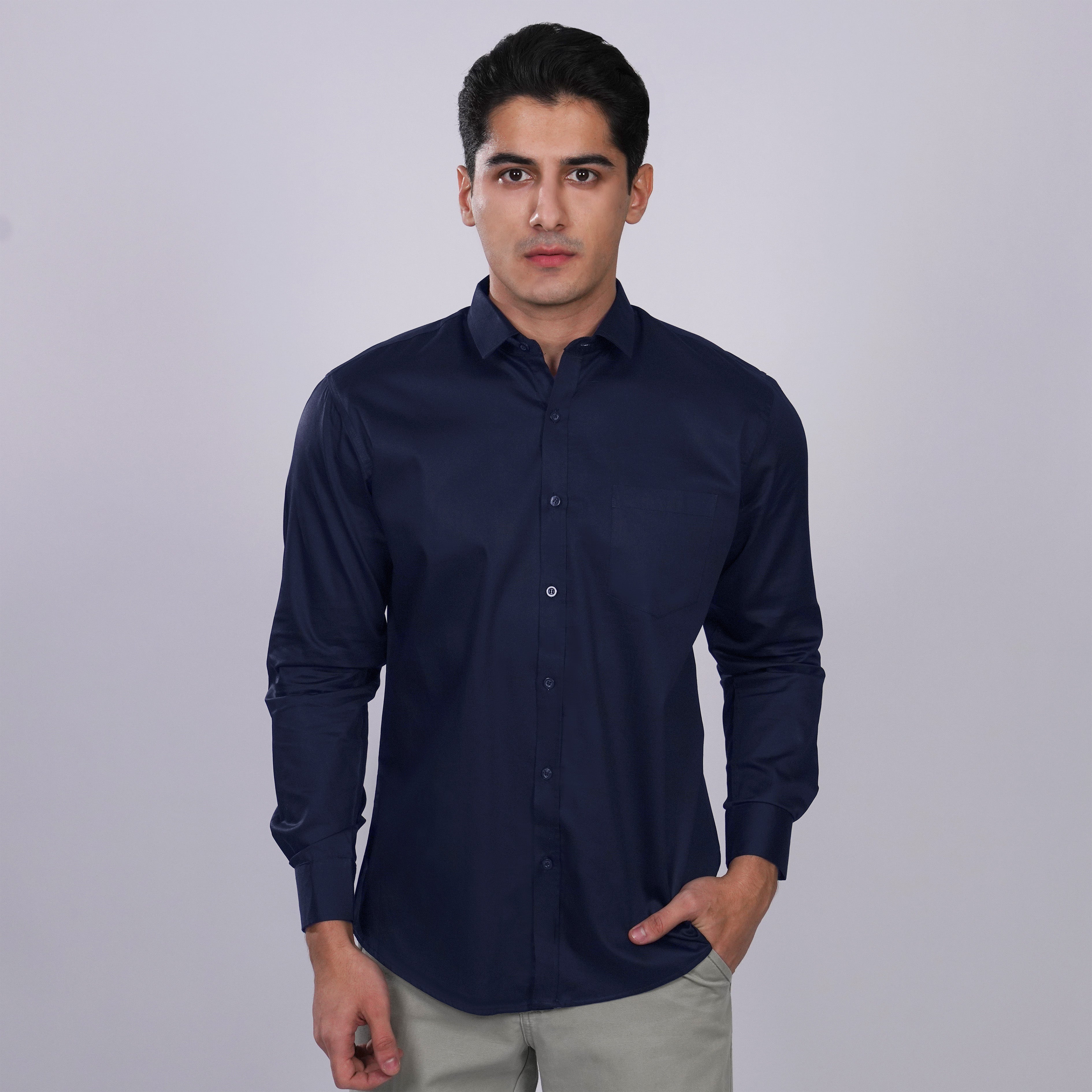 Kemeja Premium Gallant Lengan Panjang 7774 Navy
