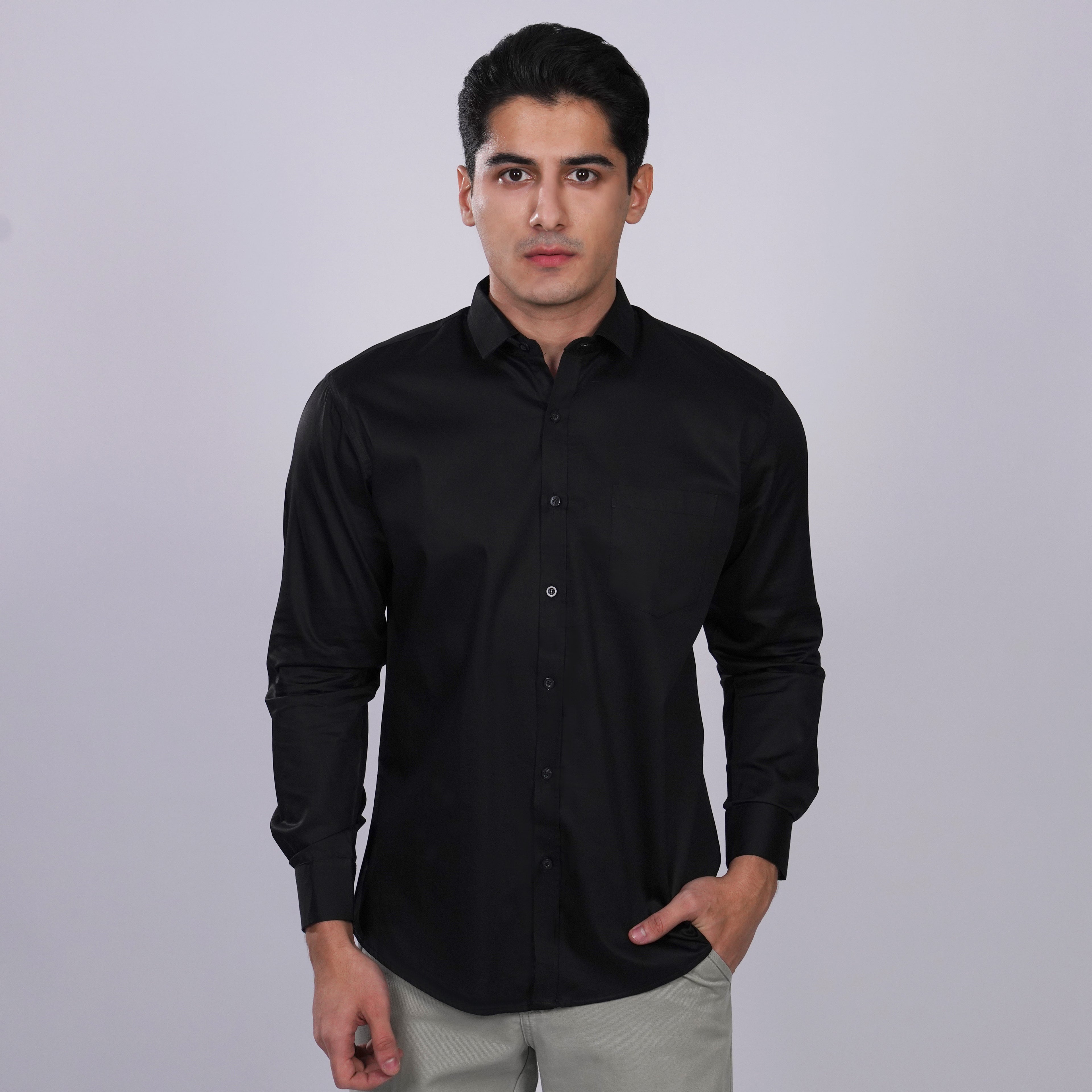 Kemeja Premium Gallant Lengan Panjang 7774 Black