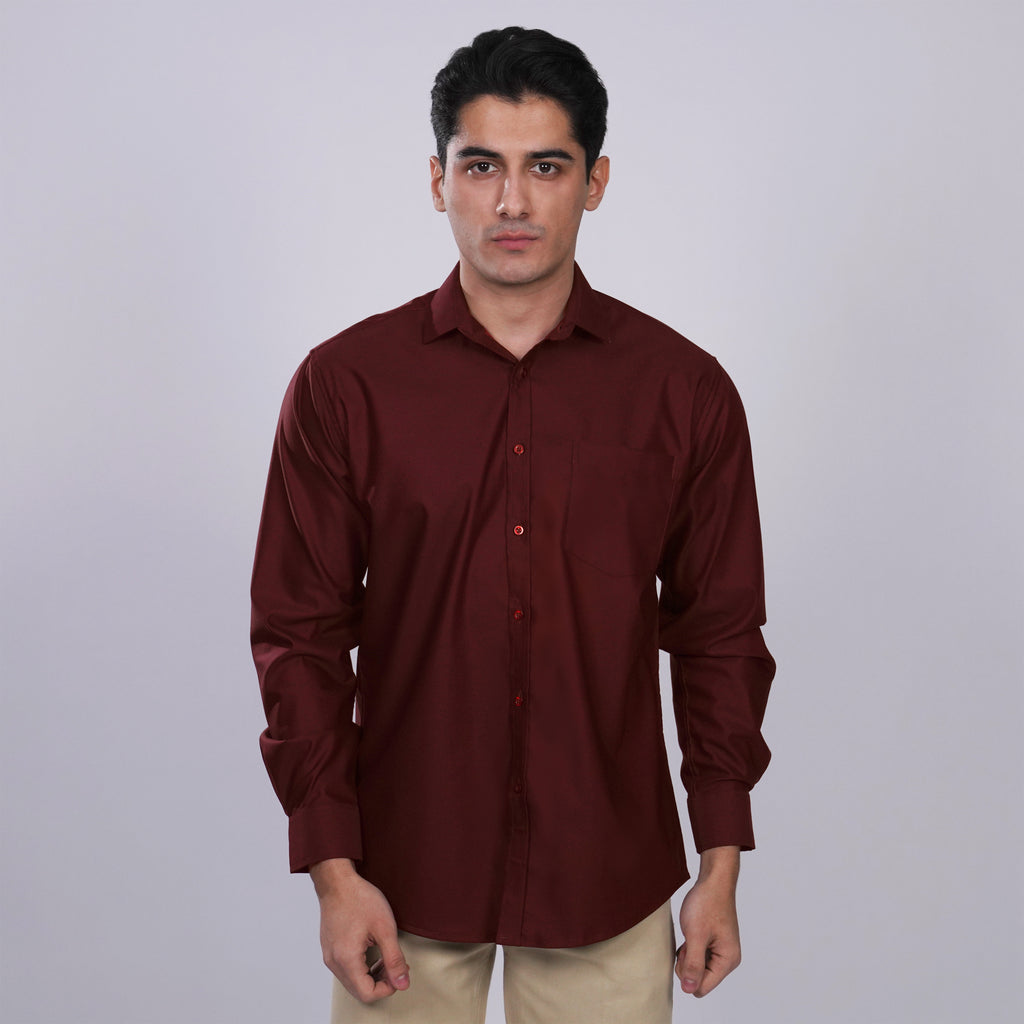 Kemeja Premium Gallant Lengan Panjang 7774 Maroon