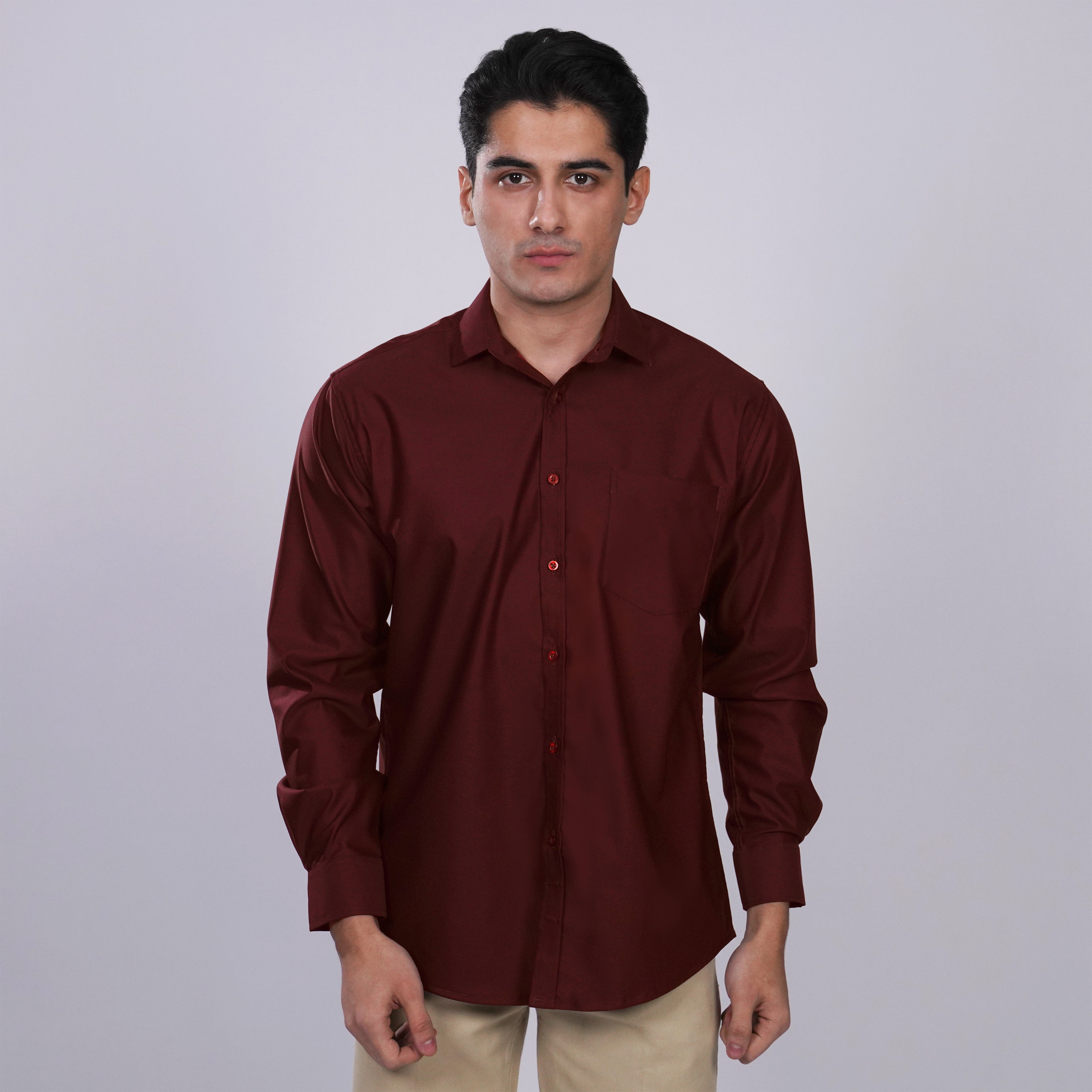 Kemeja Premium Gallant Lengan Panjang 7774 Maroon