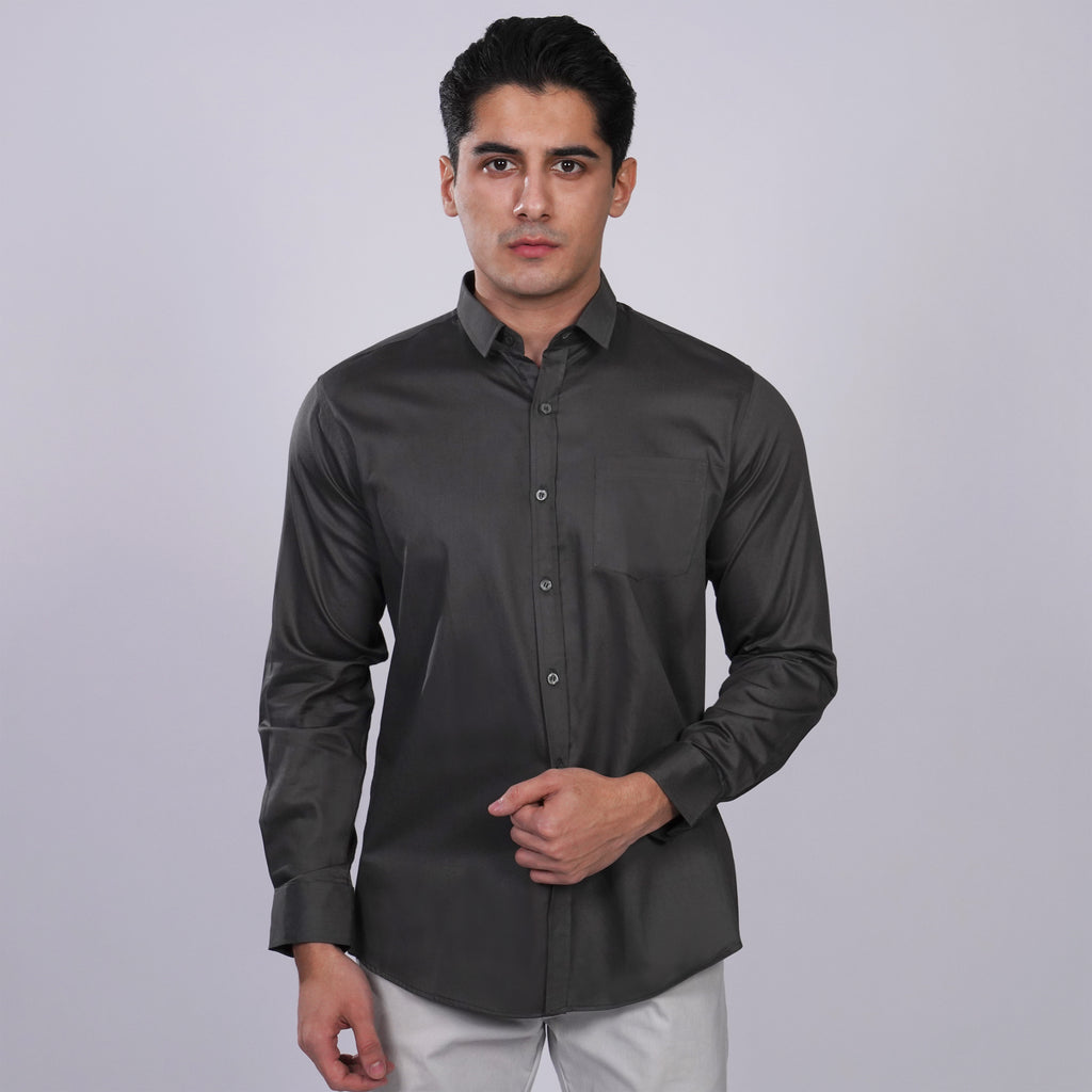 Kemeja Premium Gallant Lengan Panjang 7774 Dark Grey