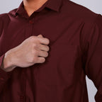 Kemeja Premium Gallant Lengan Panjang 7774 Maroon