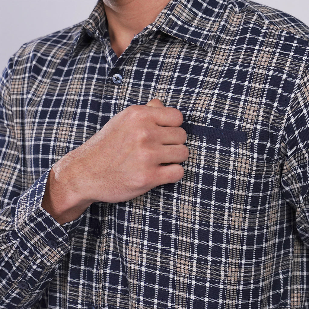 Kemeja Flanel Lengan Panjang 7771 Black Gold