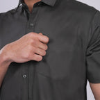 Kemeja Premium Gallant Lengan Pendek 2334 Dark Grey