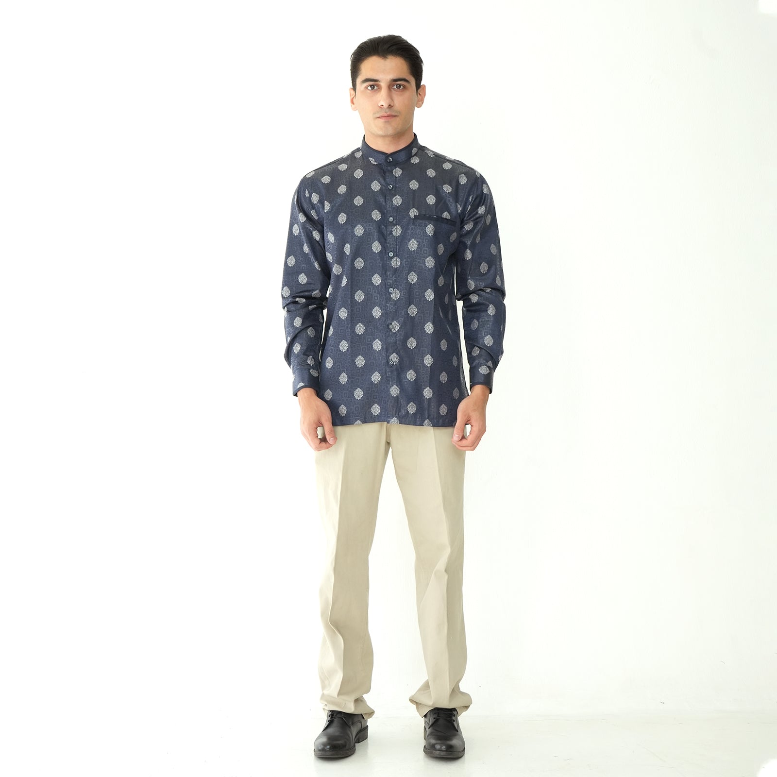 Koko Batik Syam Lengan Panjang 9982 Navy