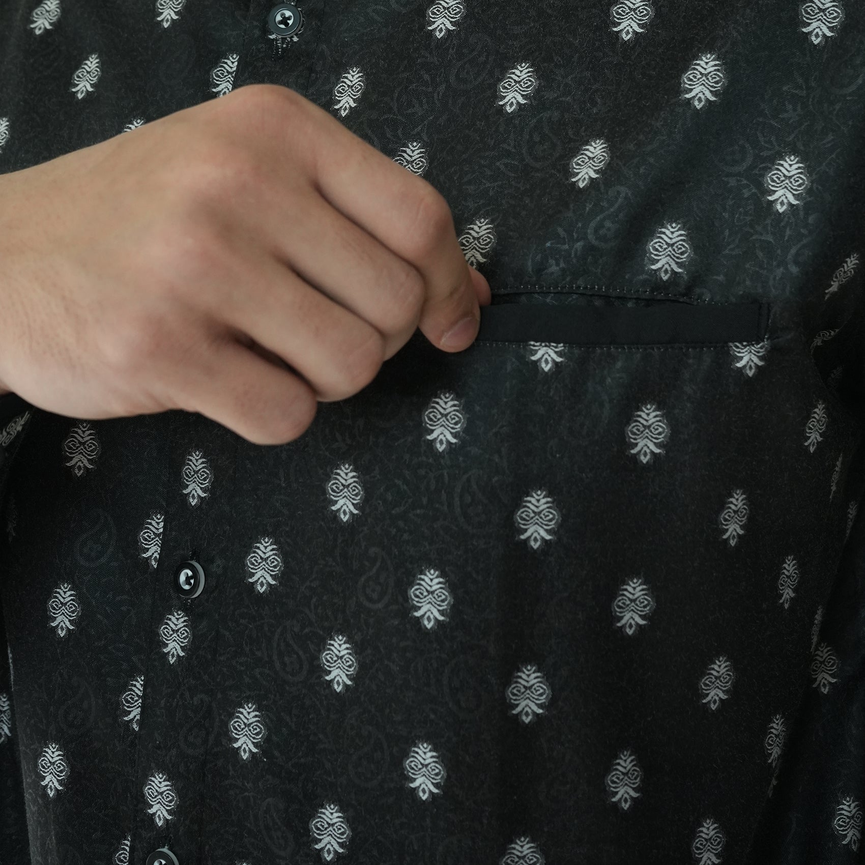 Koko Batik Syam Lengan Panjang 9983 Black