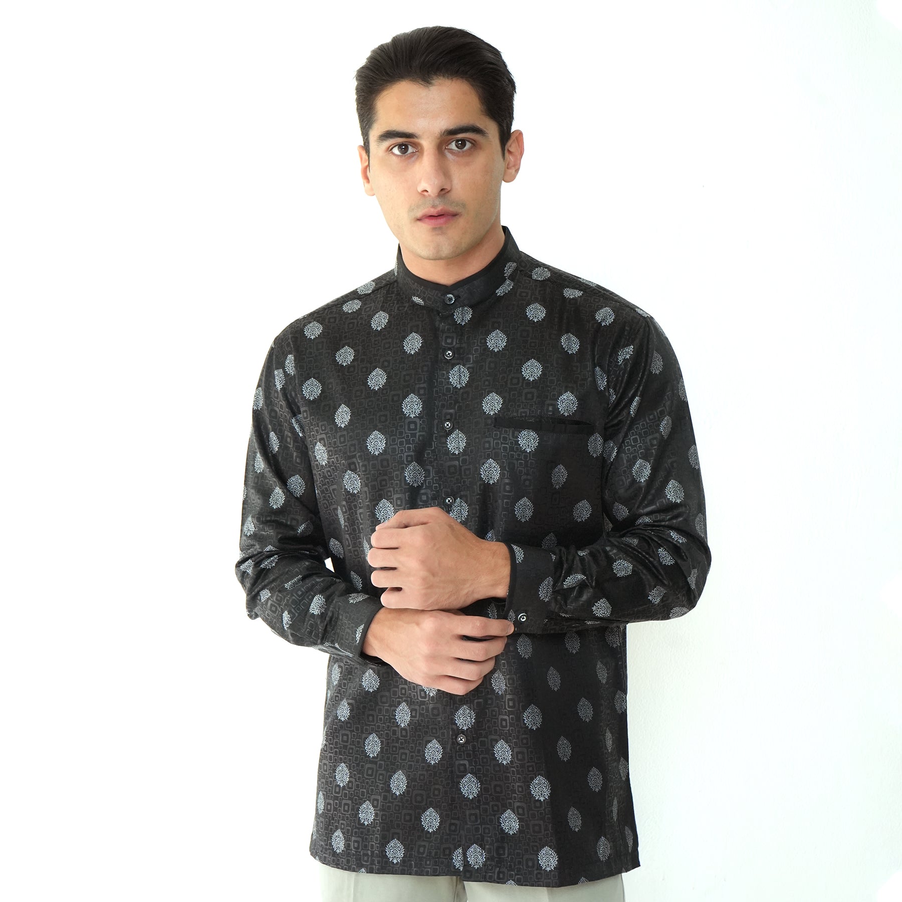 Koko Batik Syam Lengan Panjang 9982 Black