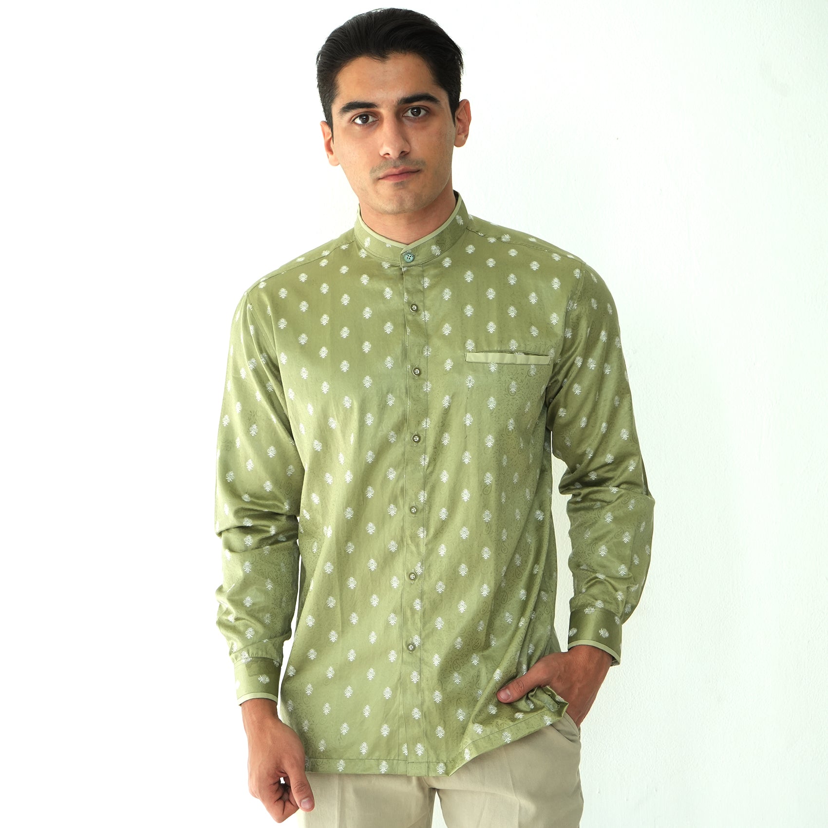Koko Batik Syam Lengan Panjang 9983 Army